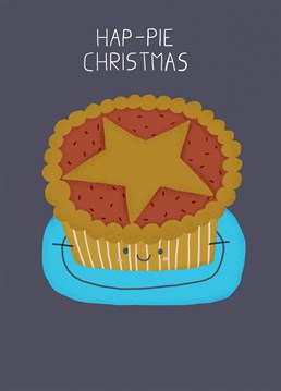 Cute mince pie Christmas card, perfect for family and friends.
