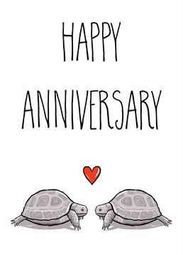 An adorable anniversary card featuring two loved up tortoises.