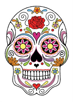 A decorative 'Day of the dead' Mexican style skull design. Perfect for Halloween and skull and tattoo lovers.