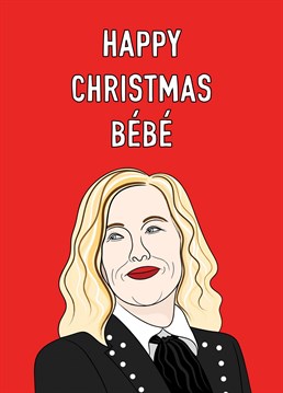 A fabulous festive greeting inspired by the gorgeously quirky Moira Rose from Schitt's Creek.