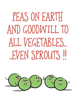 Peas On Earth Card. Send your friend this Family-Friendly Christmas card by Adam Regester Design