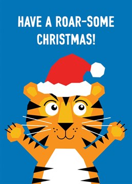 Roar-some Christmas Card. Send your friend this Cartoon Christmas card by Adam Regester Design
