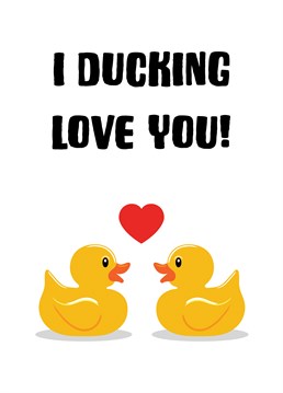 An alternative play on words to let someone know that you 'ducking' love them! Perfect for an anniversary, Valentine's Day or just to show some love.