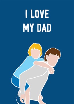 On trend minimal faceless portraits feature on this father and child themed illustration where Dad is giving his child a piggy back. Perfect for Dad's birthday and Father's Day.