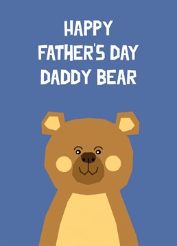 A digital collage bear illustration features on this adorable card for Daddy bear on Father's Day.
