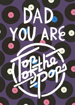 Send your Rock and Roll Dad a terribly pun-derful Father's Day card featuring hand lettering and a lot of vinyl. A bright, colourful and happy design for your special Dad on Father's Day or Birthday. Rock on Dad! Design by Aimee Stevens Design.