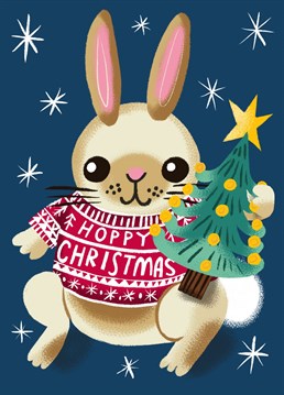 Send some sweet Christmas wishes this Christmas with this cute pun-ny card featuring a hoppy bunny in a Christmas jumper. What's not to love?
