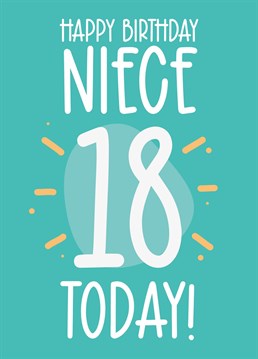 Wish your Niece a wonderful 18th birthday with this cute card!
