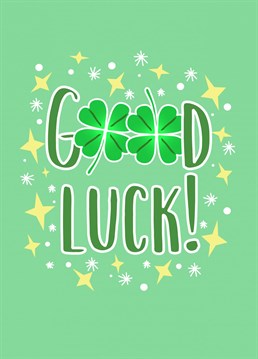 Send them the best of luck with this cute four-leaf clover card designed by Amy Walton.