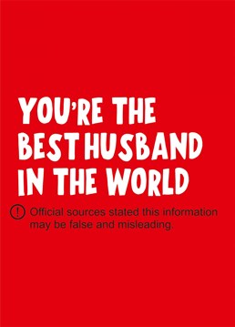 Wish your Husband a happy Anniversary with this Funny card by Banterking.