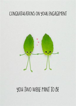 You Two Were Mint To Be, Engagement Card by Bold and Bright. Send this super-cute card to a cool couple. Bring on the mojitos!