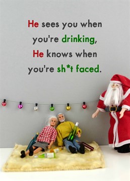 Yeah, he only knows this because his secretly an alcoholic that loves a sesh. A Christmas card designed by Jeffrey & Janice.