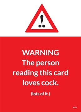 This Person Loves Cock. General Greeting Birthday card by Brainbox Candy. This general Birthday card gives a warning about the recipient's keen interest in the male form. Definitely not one for the in-laws!