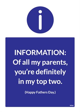 Let your Dad know he's definitely in the top 2 of your parents with this awesome Brainbox Candy Father's Day card.