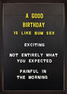 This Brainbox Candy card shows that birthdays aren't for the faint hearted.