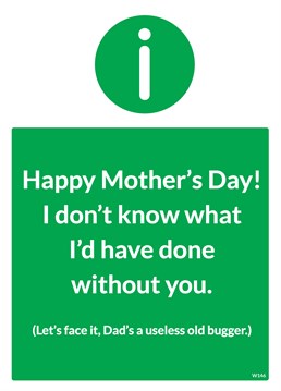 Let your Mum know how much she has done for you with this Brainbox Candy Mother's Day card, after all your Dad's a useless old bugger!