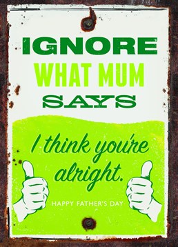 It's always hard to choose between Mum and Dad... so at least for today choose Dad with this silly Brainbox Candy Father's Day card.