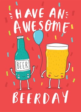 Say Happy Beerday with this Brainbox Candy Birthday card to someone who loves their beer!