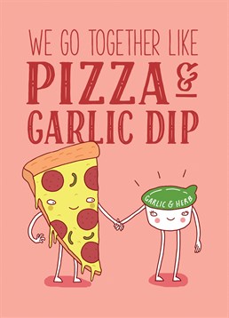 Let someone know how perfect you are together just like pizza and garlic dip with this cute Brainbox Candy.