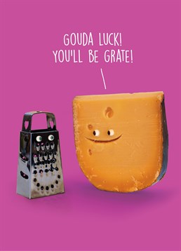 The best cards have something cheesy about them so Gouda Luck you'll be grate fit in perfectly so, send this punny Brainbox Candy card.