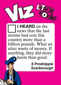 Send this Viz, Letterbocks - Storms card to any Viz lovers you know!