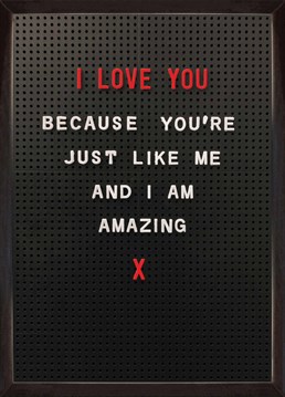 Show how modest you are with this funny Valentine's Anniversary card by Brainbox Candy.