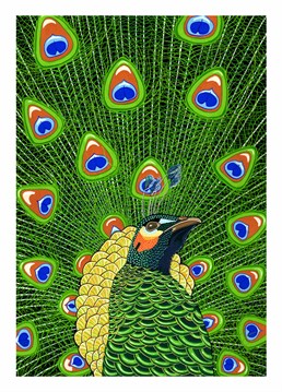 This elegant Peacock Birthday card by Bird is perfect for any occasion.