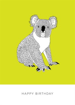 Send this cool koala design by Bird to an animal lover on their birthday.