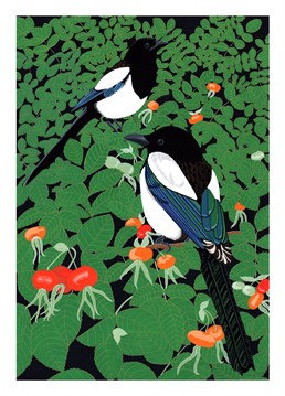 As the rhyme goes: one for sorrow, two for joy! Send joy with this nature inspired Bird design.