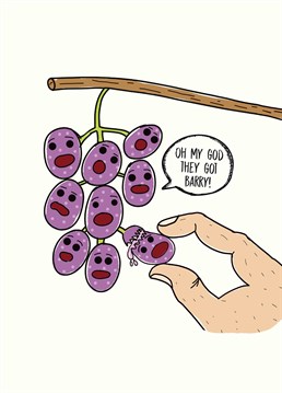 They're picking them off one by one! How cruel. Give someone a laugh with this funny Badly Drawn Fruits Birthday card.