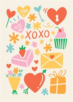 Illustrated card to celebrate love. Ideal for Valentine's day, anniversary, friendship celebration or any other special occasion.
