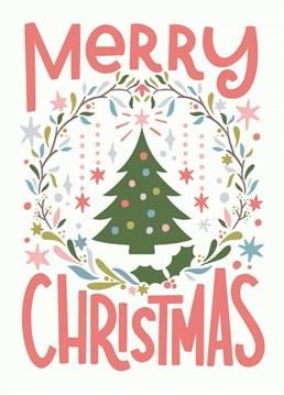Cute greeting card with a retro style to wish Merry Christmas to your loved ones.