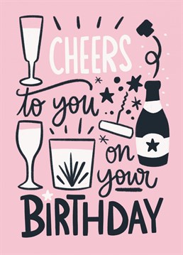 Say Congratulations or Happy Birthday to your loved ones with this fun greeting card and a glass of wine.