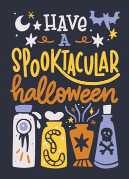 Spooky and cute greeting card to celebrate the coolest time of the year.