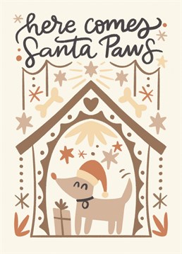 The perfect Christmas greeting card for dog lovers with an illustrated retro style.