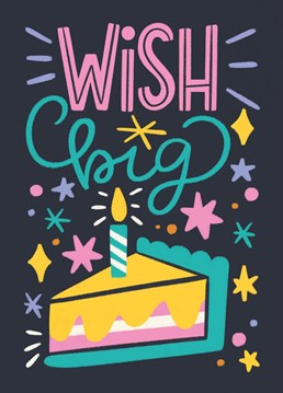 Cute greeting card to wish Happy birthday with a piece of cake.