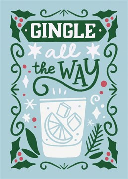 Fun greeting card to celebrate Christmas with Gin.