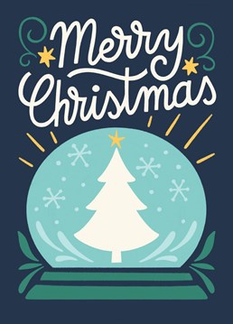 Cute greeting card with lettering and illustrations to wish Merry Christmas to your loved ones.