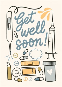 Illustrated card to wish a soon recovery to your loved ones.