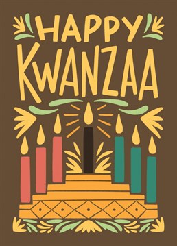 Illustrated card to wish a happy Kwanzaa to your loved ones.