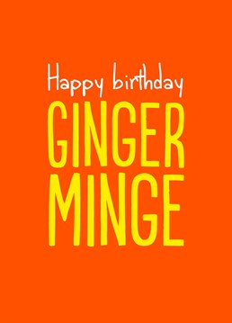 The gingers need love on their birthdays too you know.  This card does the job.