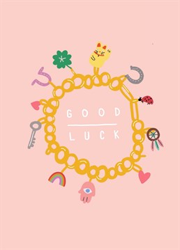 Say good luck with this cute charm bracelet card