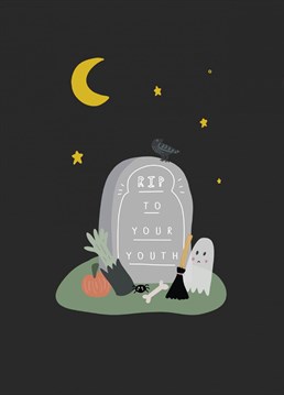 Say happy birthday in the Halloween month with this cheeky rip card