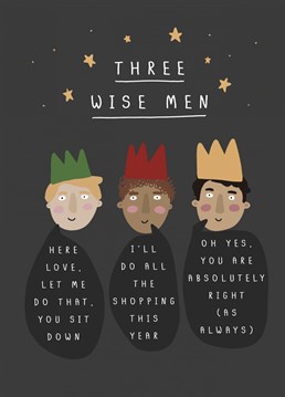 This cheeky christmas card is the perfect reminder to all wise men!