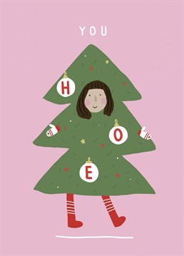 Say merry Christmas with this tree hoe card