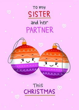 Send your Lesbian and her partner this cute Lesbian bauble Christmas card to really spread some cheer this season ????????????