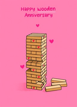 Send this cute 3rd wooden 3rd anniversary card to a friend or family member to help them celebrate their 3 years of marriage.