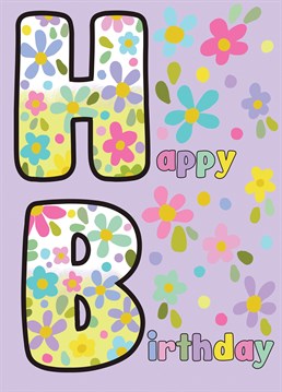 A lovely mix of pastels in a floral design with the words Happy Birthday