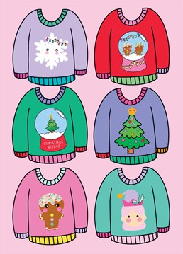 Send your loved ones some festive cheer with this Jolly Christmas jumpers card this Christmas.