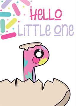 Welcome into the world a new bundle of joy with this super sweet Dinosaur themed Birthday card.